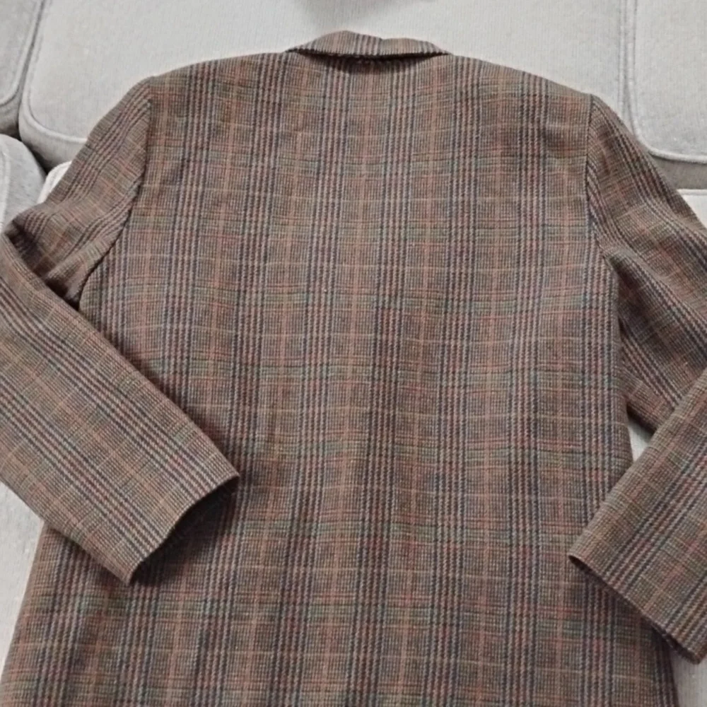 Vintage Sag Harbor Academia Wool Blend Plaid Oversized Blazer Women's Size 14 - Picture 4 of 8